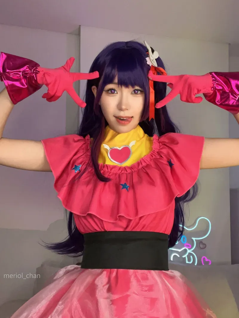 MeriolChan作品目录与编号更新 MeriolChan粉色Cosplay角色服装正面照片