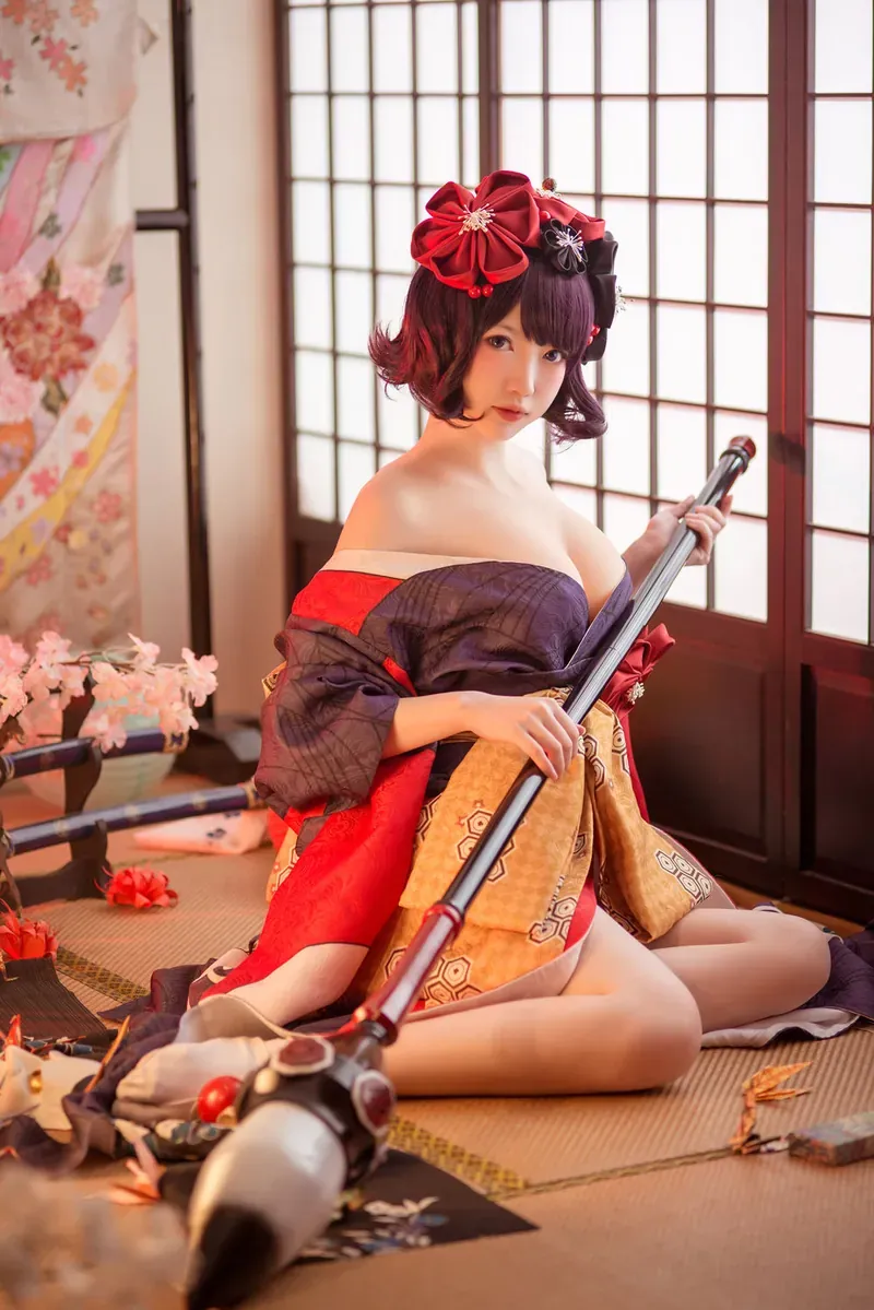 妖少you1作品目录|作品编号、合集列表与最新更新 妖少you1古风红色服装造型与室内场景画面