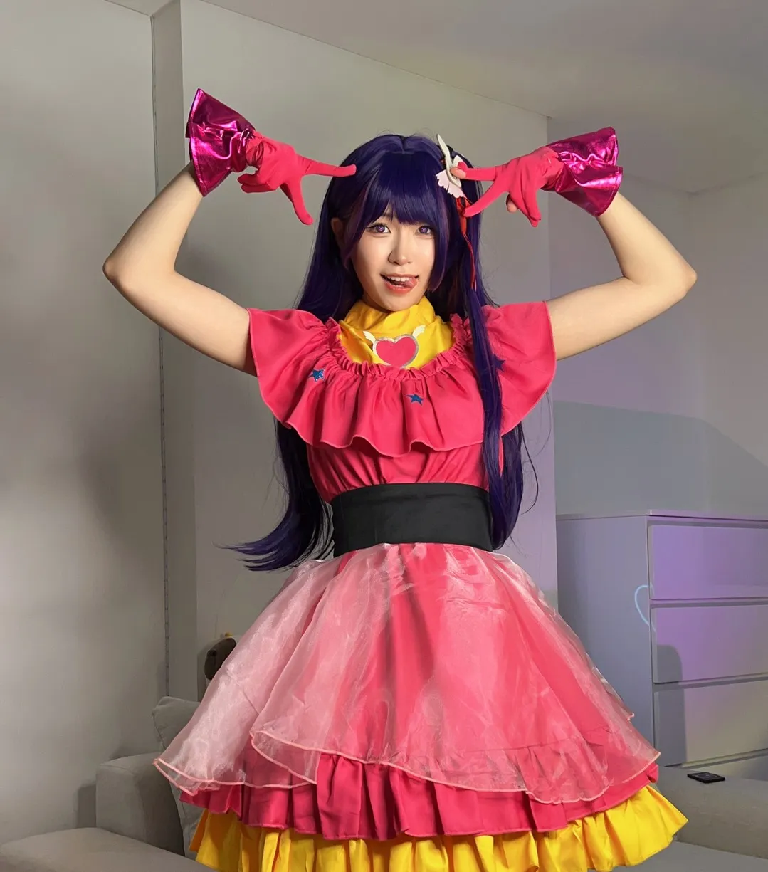 MeriolChan作品目录与编号更新 MeriolChan粉色角色裙装Cosplay全身照片