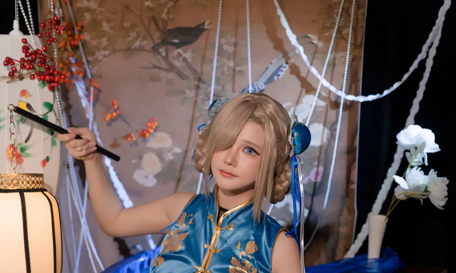 前羽_rr作品目录｜作品编号、合集列表与最新更新 前羽_rr蓝色旗袍cosplay造型图