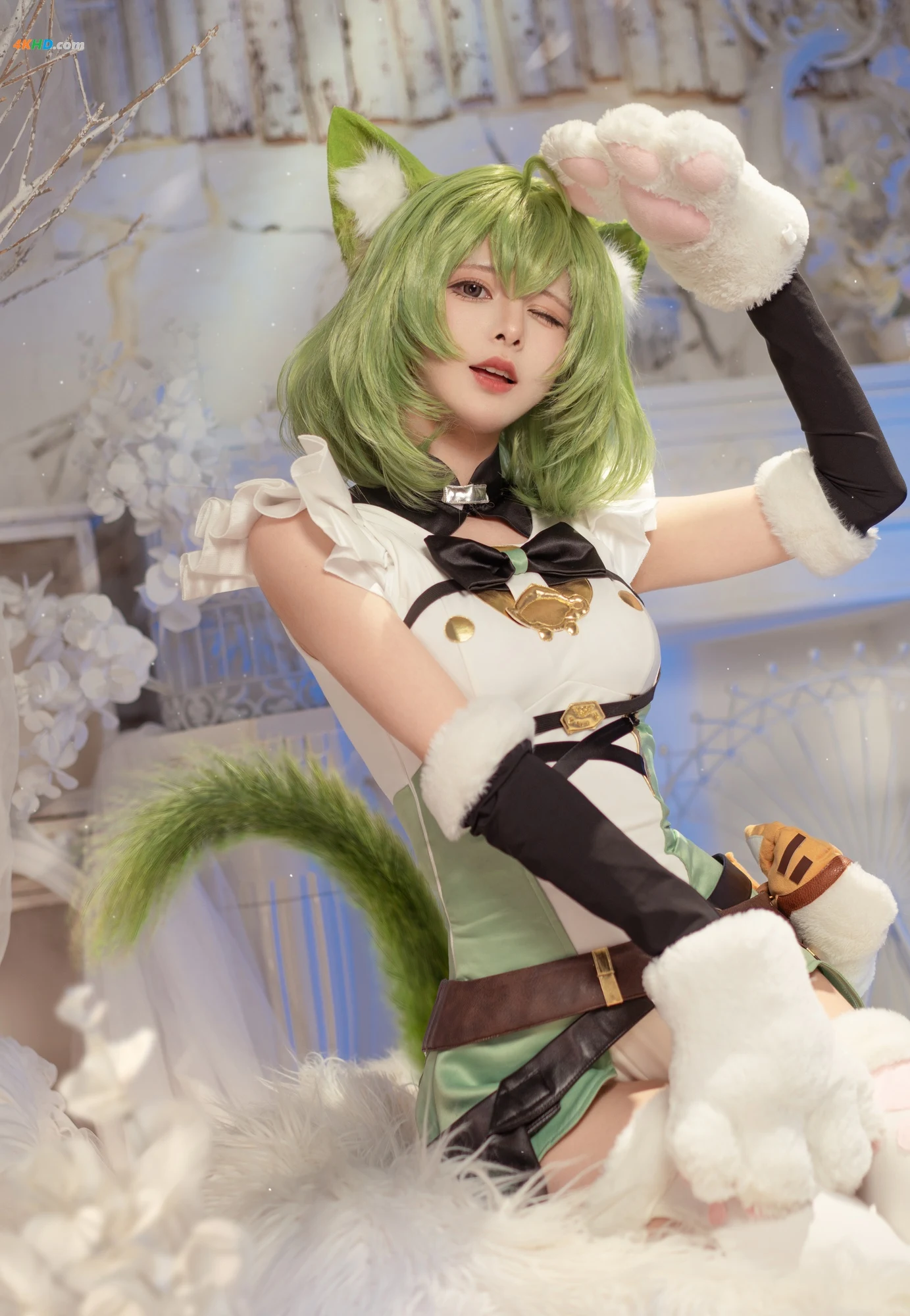 腥味猫罐作品目录｜cosplay作品编号与最新更新 腥味猫罐绿色猫耳角色服装造型照片